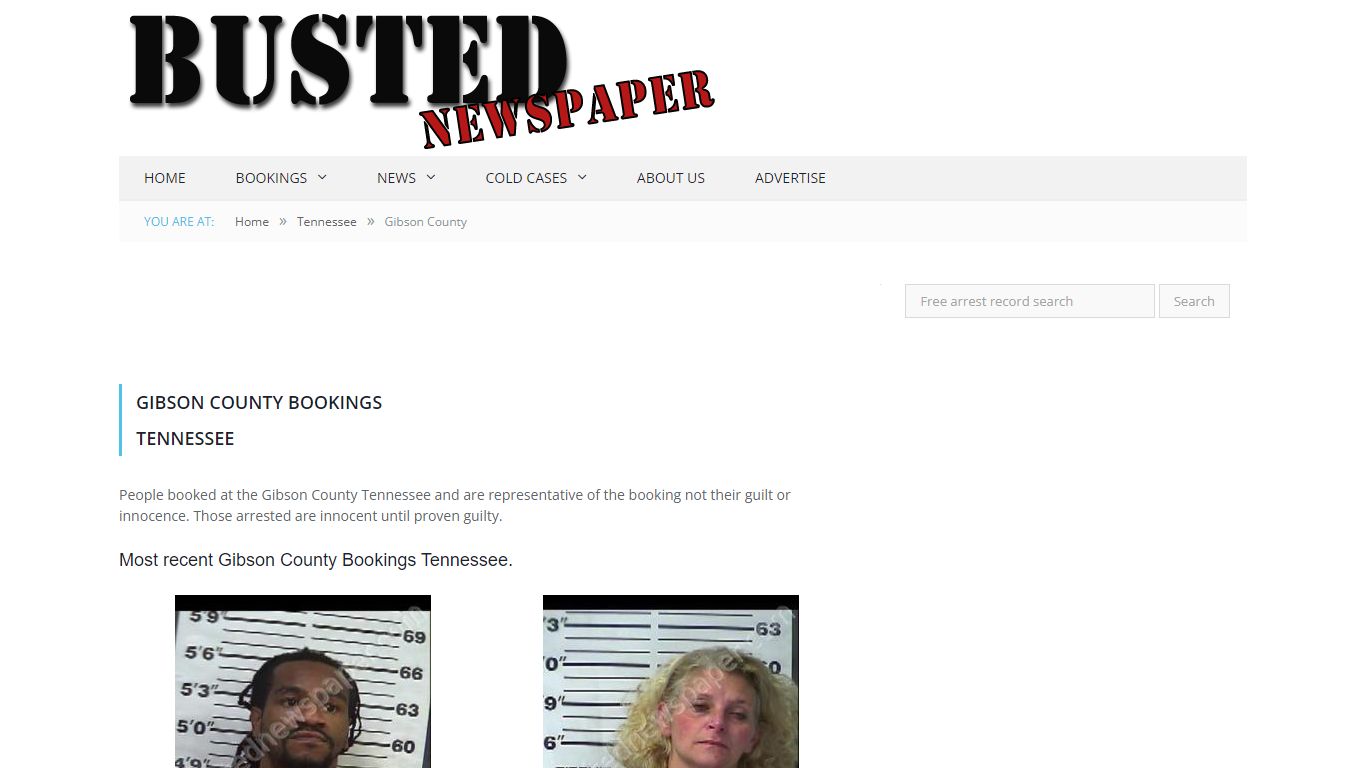 Gibson County, TN Mugshots - BUSTEDNEWSPAPER.COM